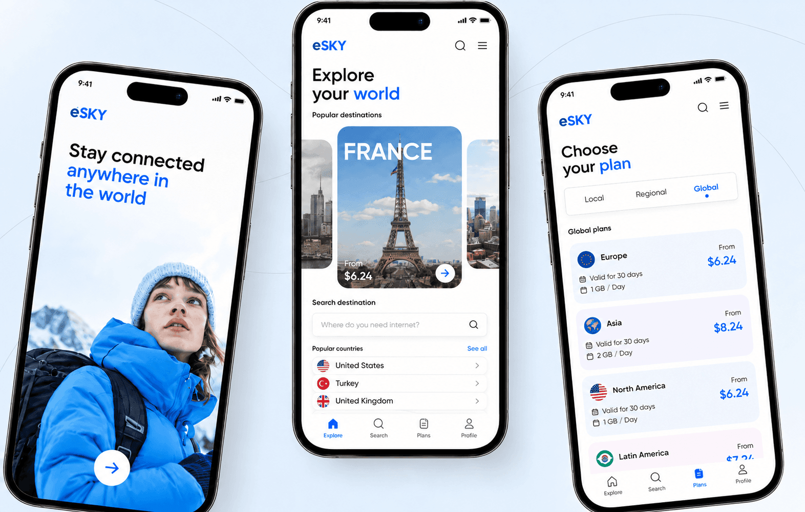 Aperçu de l’application eSKY